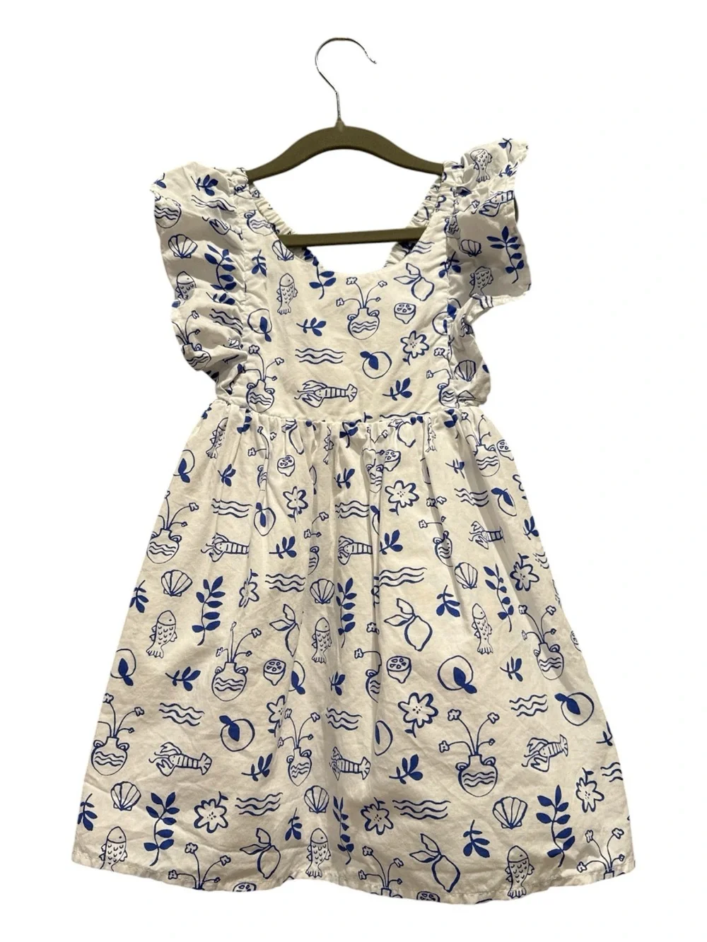 babyGap Poplin Ruffle Dress Toddler Girl Summer Cotton Lightweight Preppy, Sz 3T